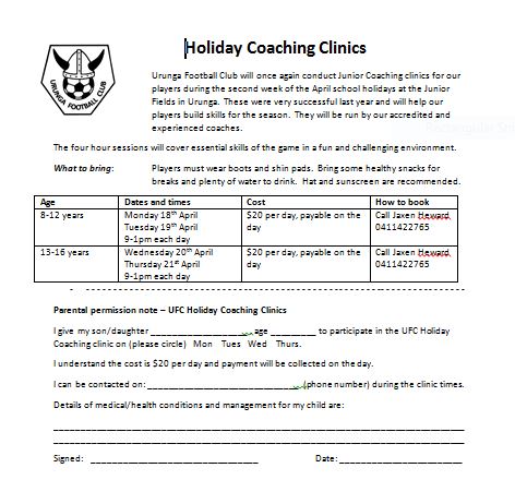 Holiday Coaching Clinics